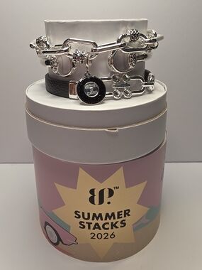 Summer Stacks 2026 Silver-Link Charm Bracelet Set NWT